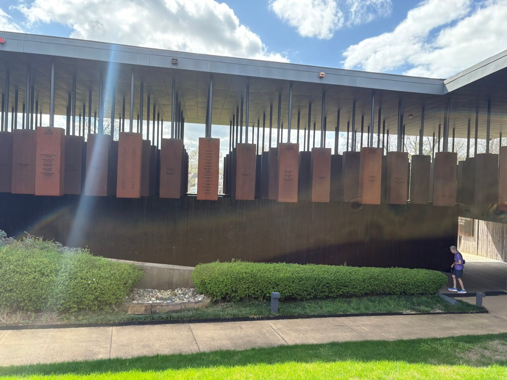 Scores of steel column monuments